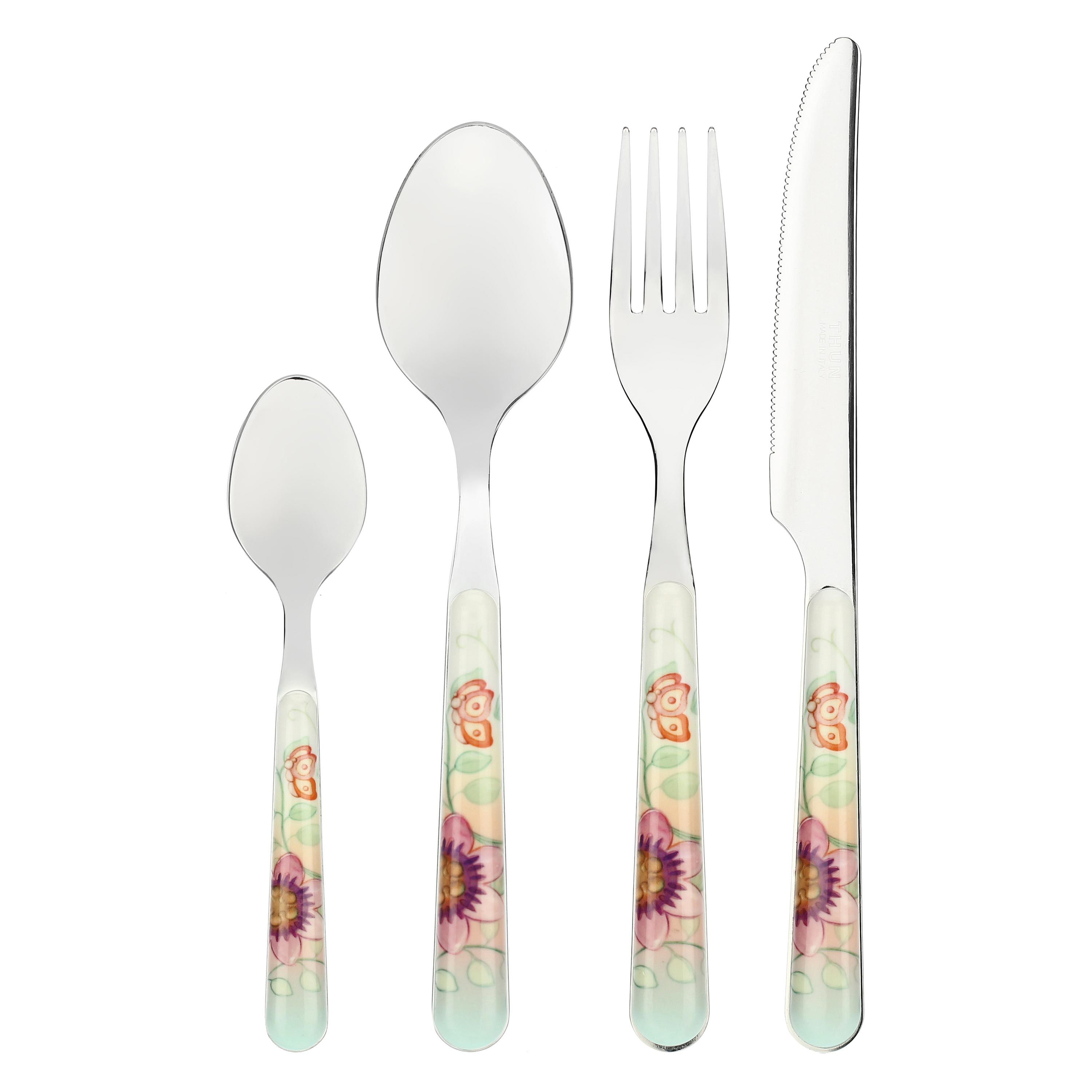 Set Posate Country THUN - 8 Pezzi Per 2 Persone In Acciaio Inox, Design Colorato E Pratico - Foto 3